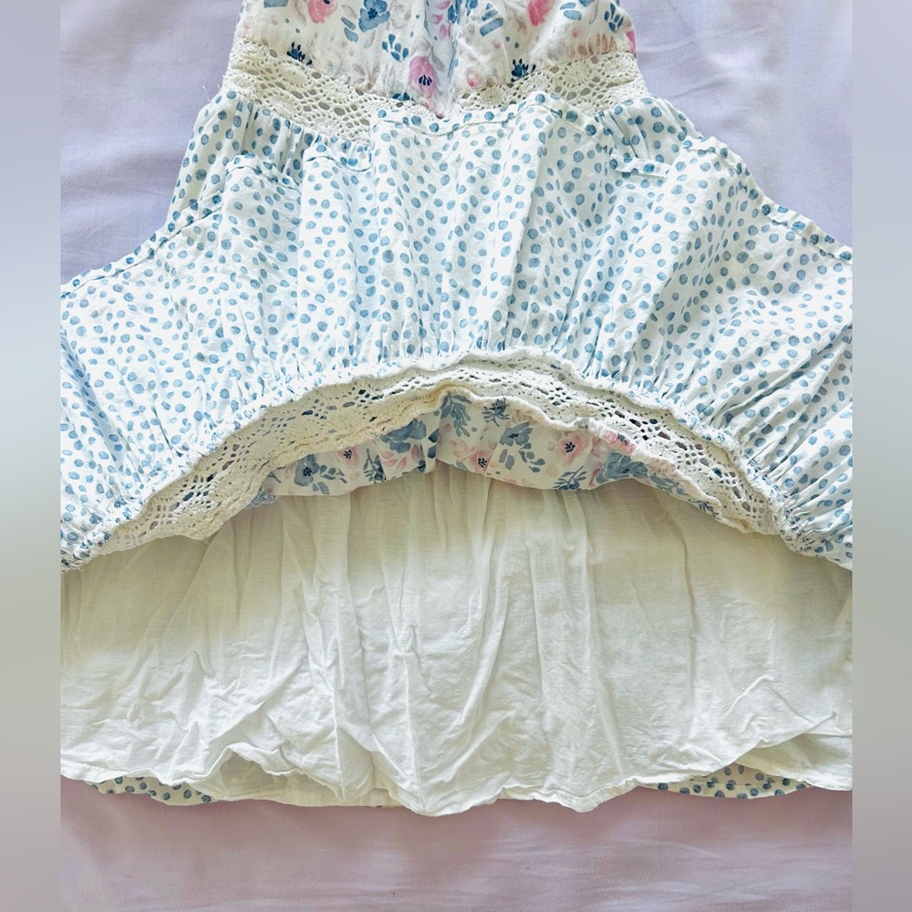 Tommy Bahama Girls Floral Crochet Tiered Lace Halter Cross Back Sundress 4T - Picture 5 of 9